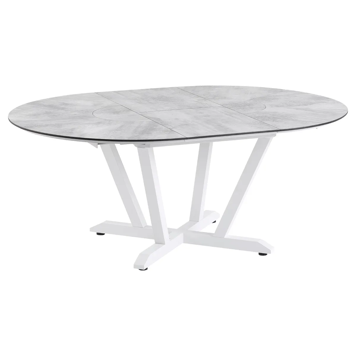 Table ronde extensible AMAKA HPL béton ciré