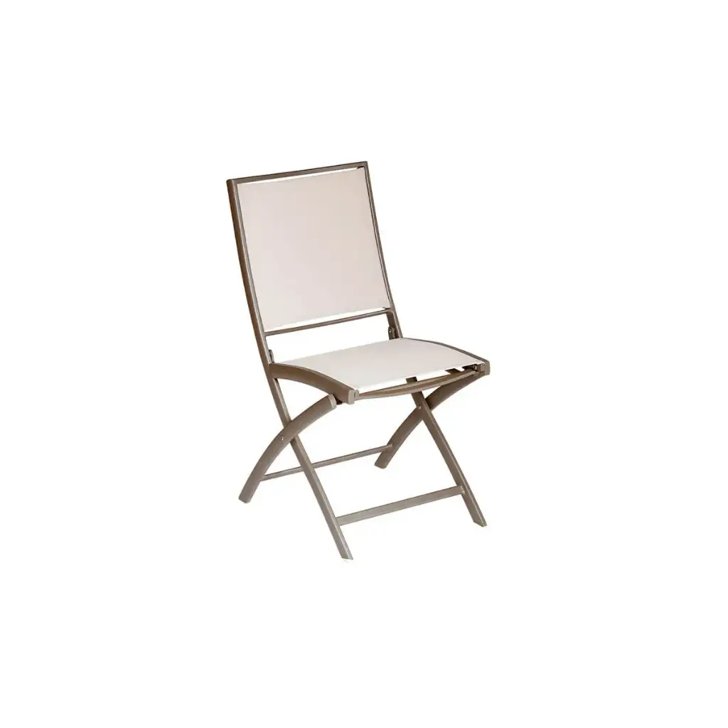 Chaise pliante KENEAH toile taupe