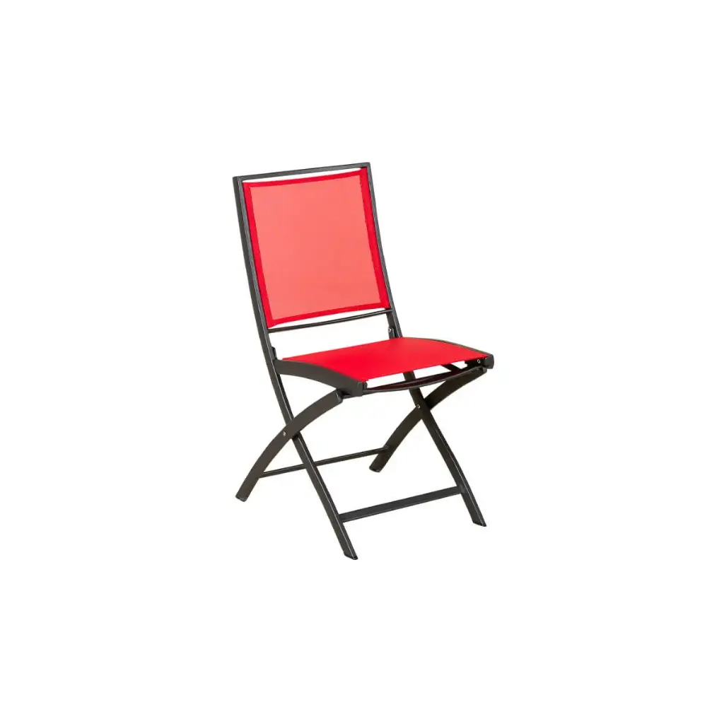 Chaise pliante KENEAH toile pvc corail