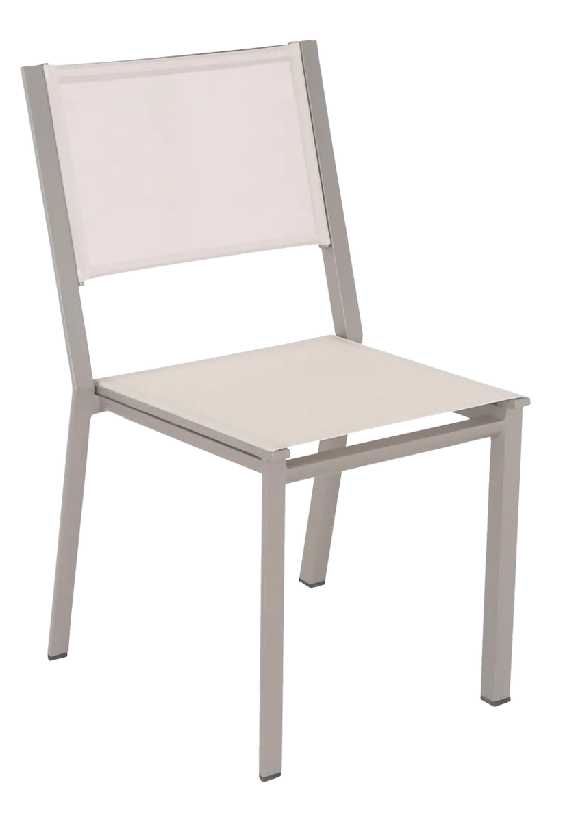 PARALLELE Chaise empilable alu muscade/batyline LIN