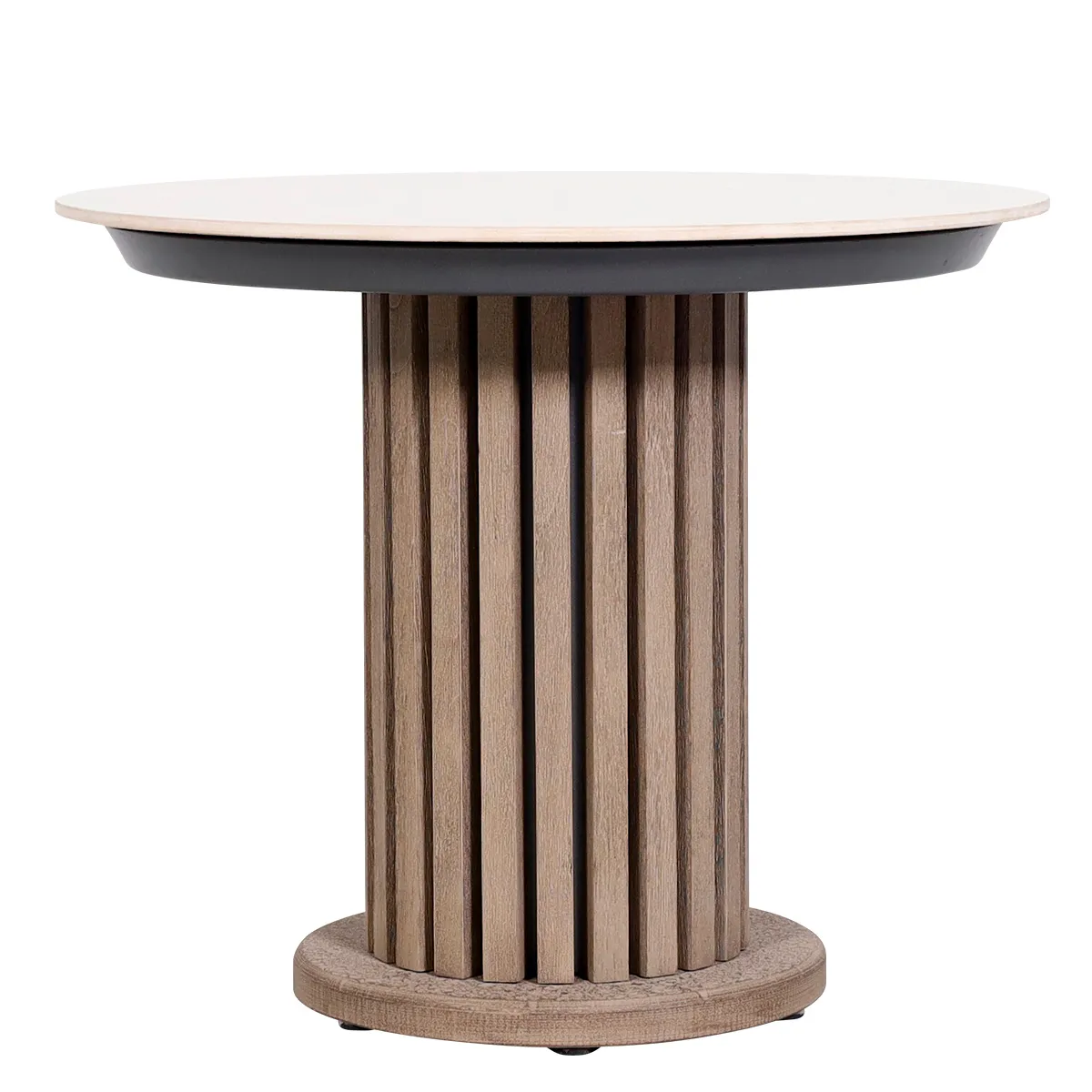 [TA05503] Table basse ronde CHESTER en teck Duratek® et céramique 