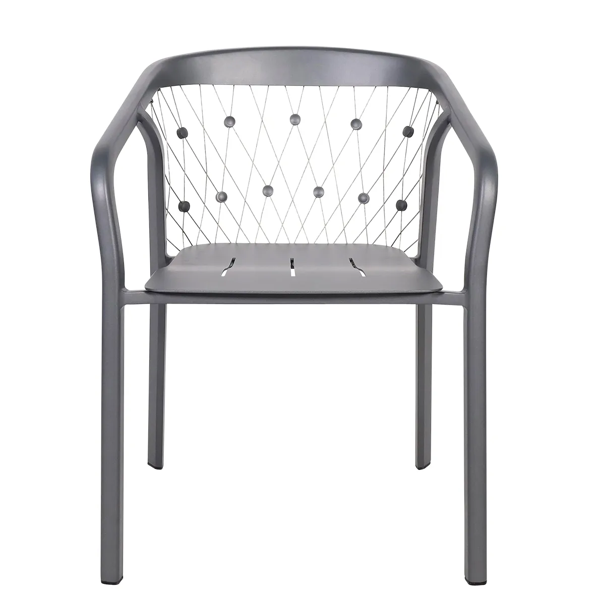 [FA05510] Fauteuil empilable CHESTER (Aluminium gris espace)