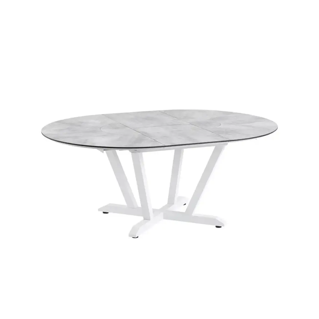 [TA03121] Table ronde extensible AMAKA HPL béton ciré