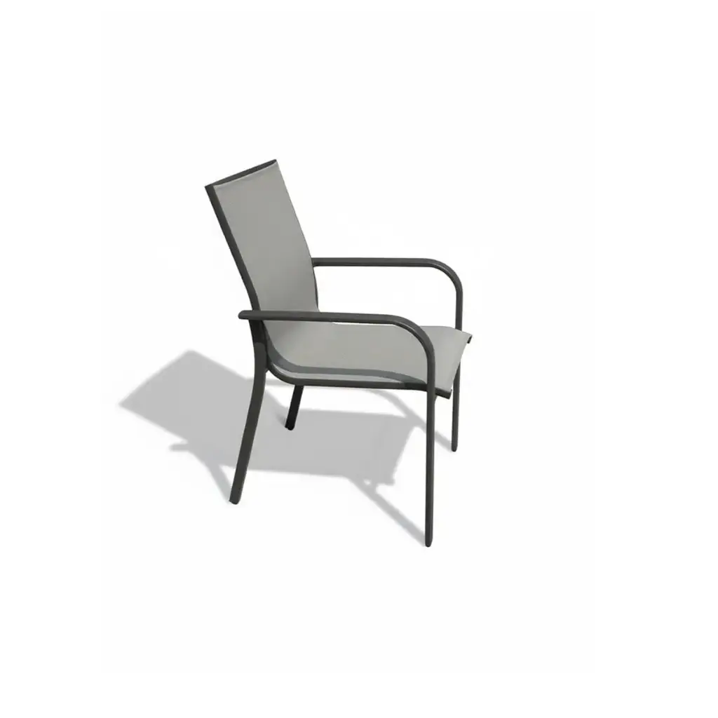 [PFA4250] Fauteuil empilable MONA TERRA toile olefin grise