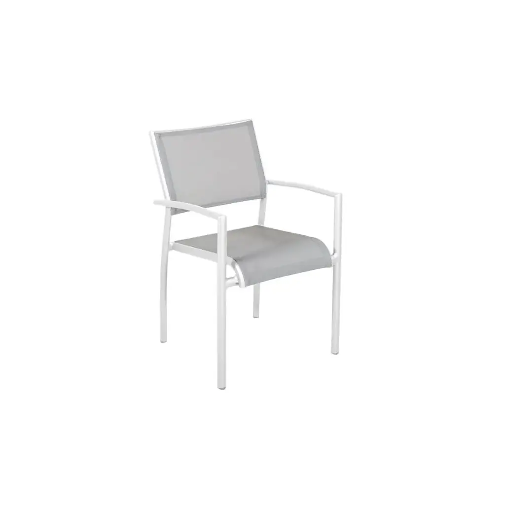 [FA21655] Fauteuil empilable TICAO toile gris clair