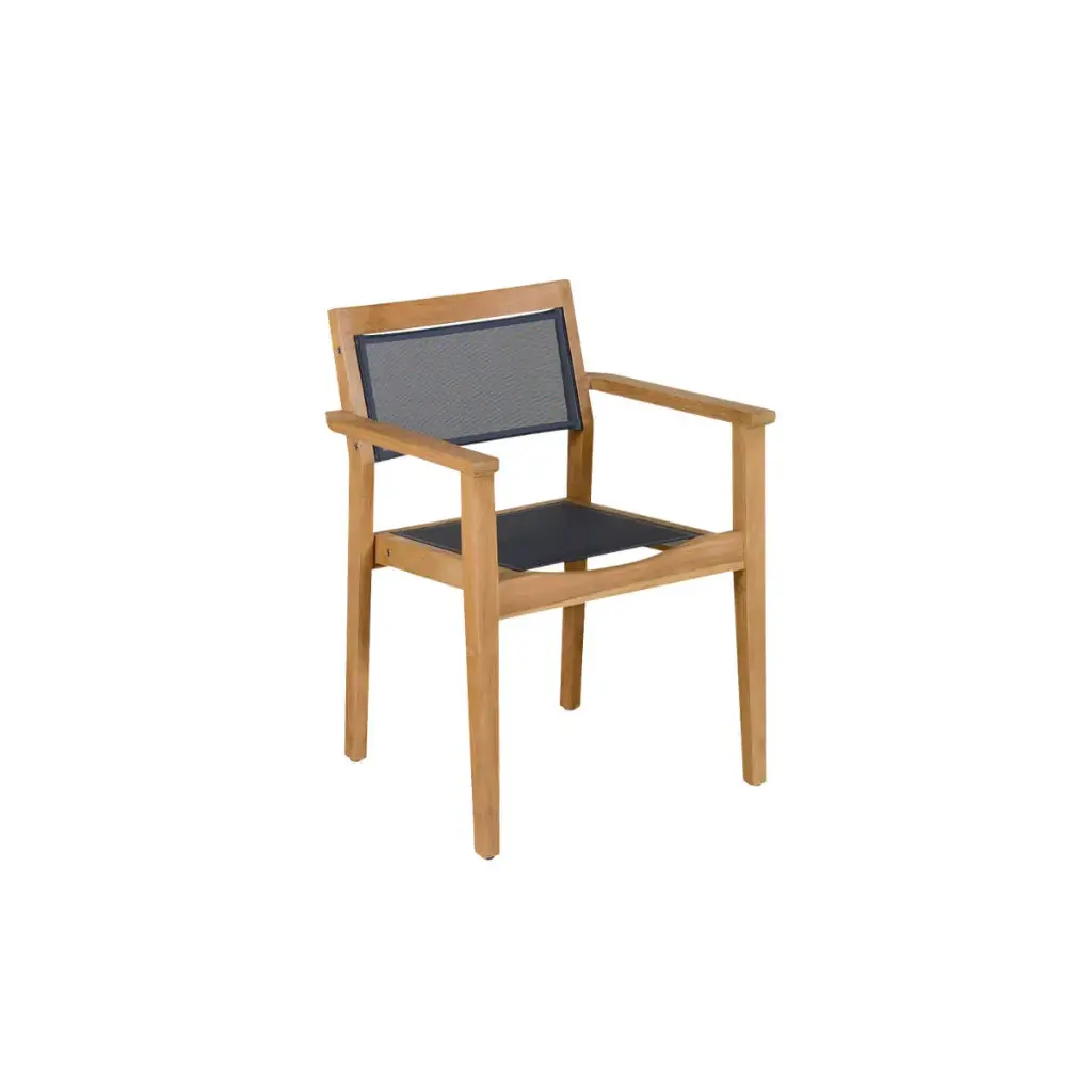[FAV9021] Fauteuil de jardin empilable VALTECK teck massif